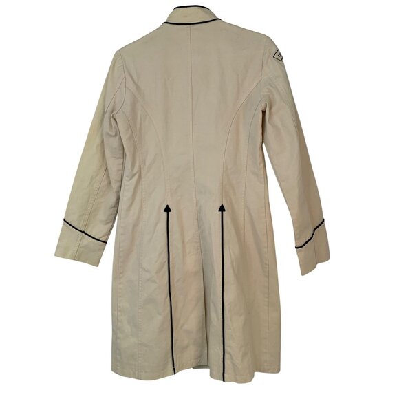 New VTG Rare Tommy Hilfiger S Military Denim Coat Logo Buttons Cream RHH10579 - Picture 5 of 12